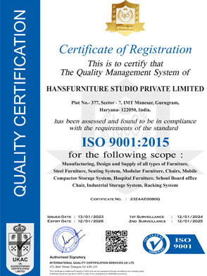 ISO 9001:2015 Certificate - Hans Furniture Studio